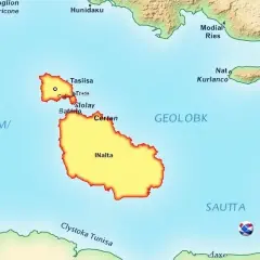 Malta wyspa do kogo należy? Mapa pokazuje archipelag na Morzu Śródziemnym, blisko Tunezji.