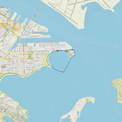 Mapa Bostonu z zaznaczoną trasą wokół Castle Island. Gdzie jest Boston? Tu!