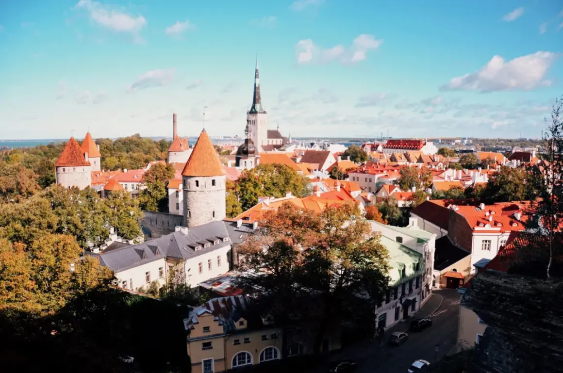 Widok na średniowieczne wieże i czerwone dachy Starego Miasta w Tallinnie. Idealne miejsce, by zobaczyć, co warto zwiedzić w stolicy Estonii.