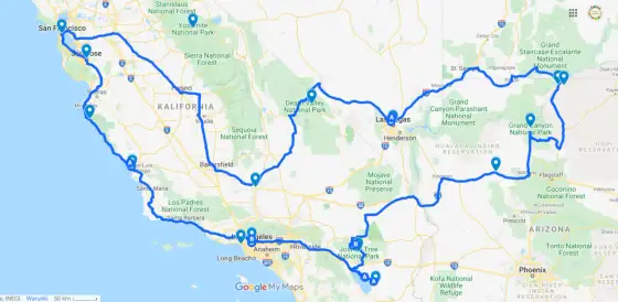 Zachodnie Wybrzeże USA - Plan podróży i porady praktyczne